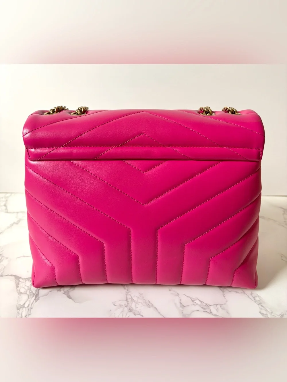 RARE Saint Laurent YSL Small Loulou Pink Fuchsia Shoulder Bag